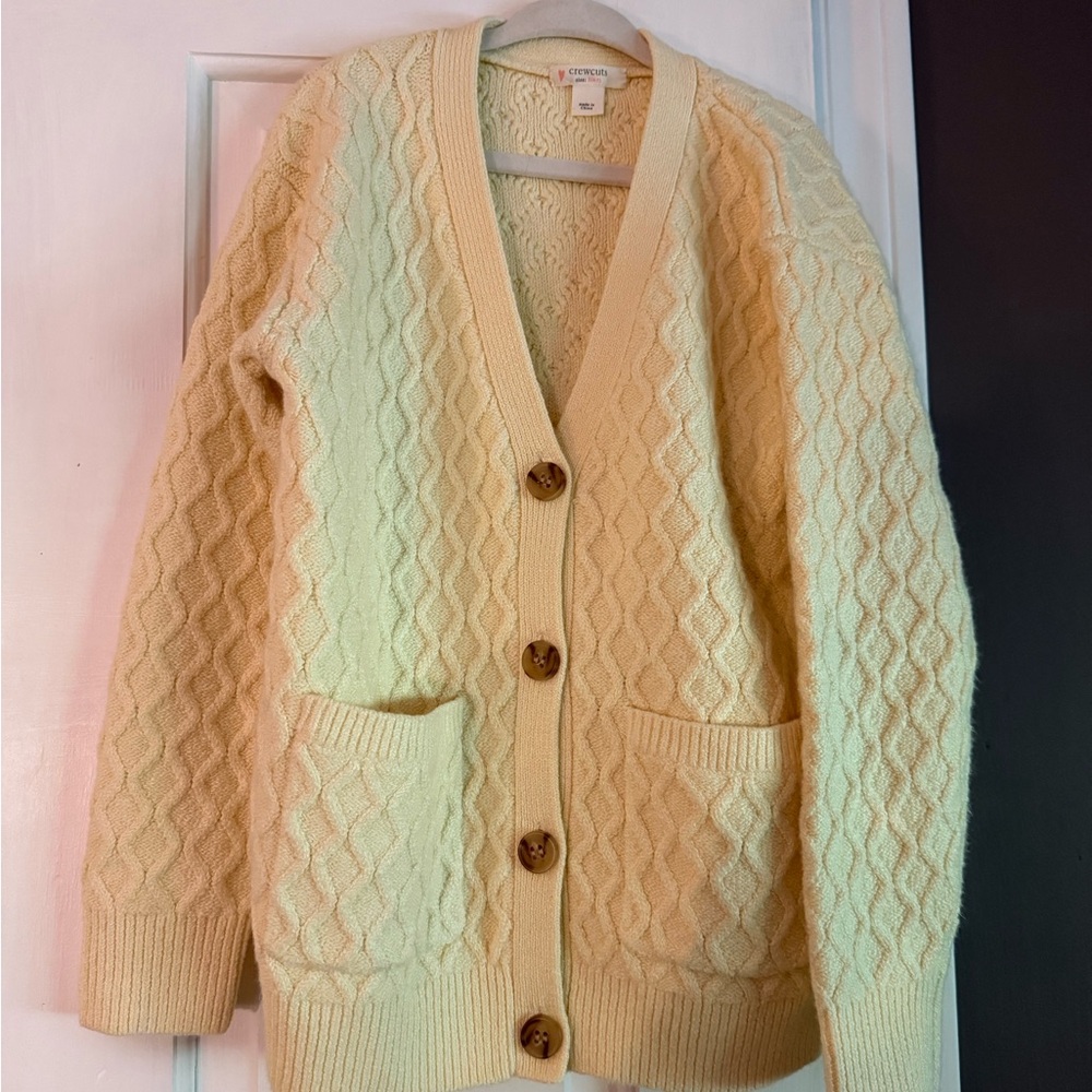 Crewcuts Cream Cable Knit V-Neck Sweater